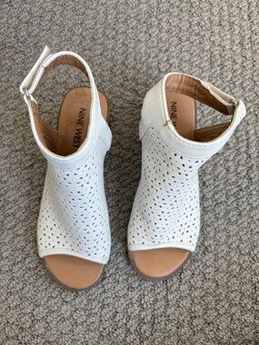Nine West Little/Big Girl's Kariana White Sandals Shoes Size 13